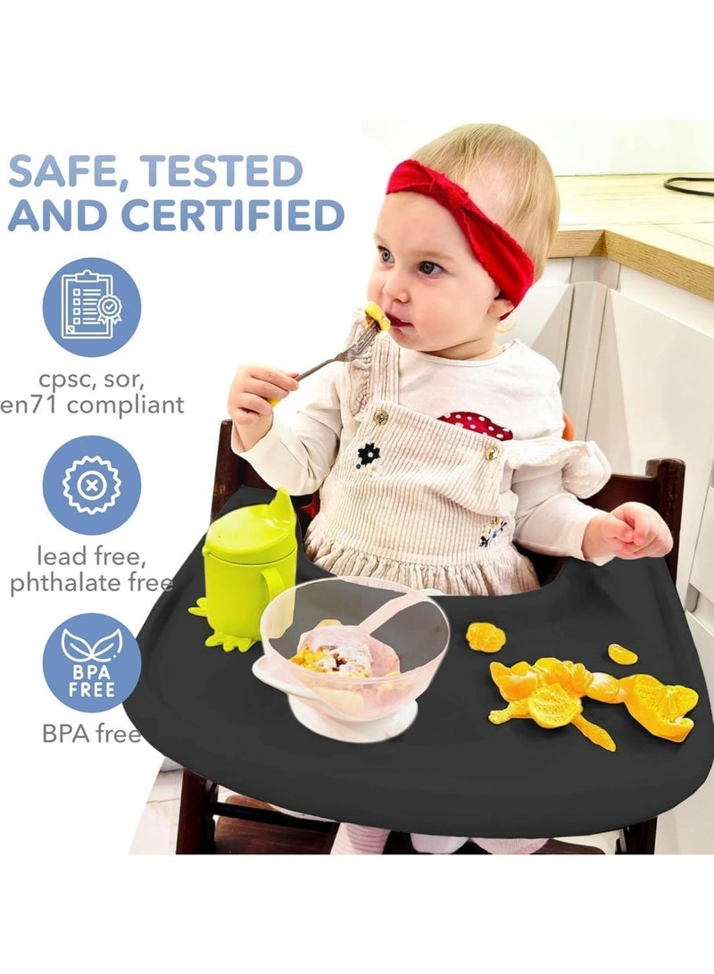 علبة الكرسي العالية متوافقة مع الكرسي ، تصميم منحني إيرغونومي ، أسود - خالي من BPA ، سهل التجميع - Image 2